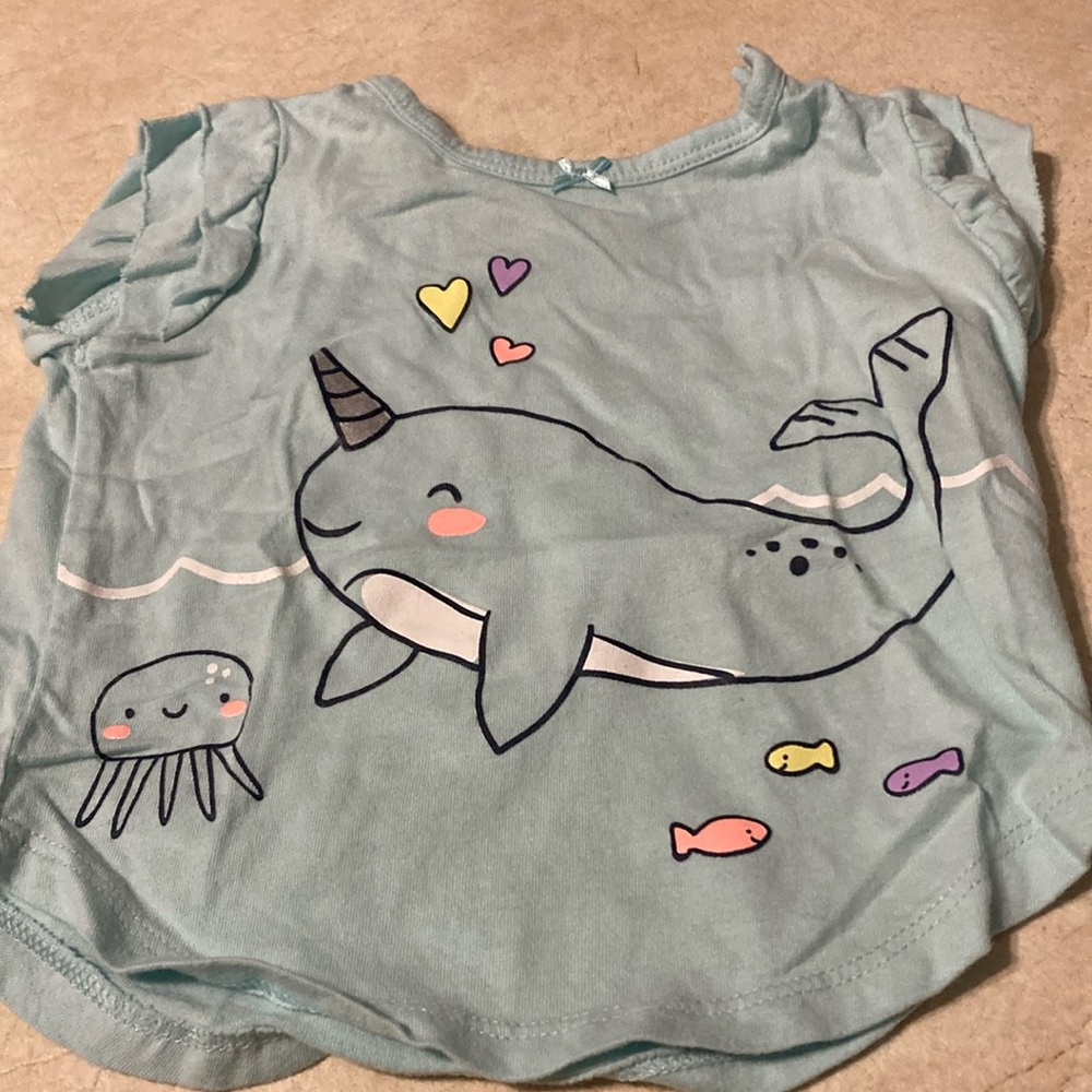 Carters 12M whale Tshirt